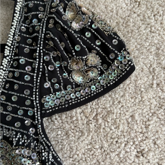 Loveshackfancy party embroidered sequence star mini Davis dress size small 4 - Picture 15 of 16